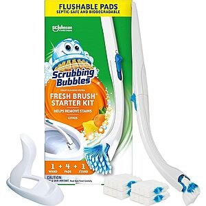 [Prime] Scrubbing Bubbles Toilet Bowl Cleaning System w/ Wand, 4 Refill Pads & Stand (Citrus) $4.74 w/ S&S + Free Shipping